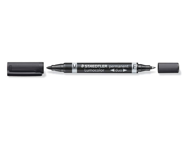 Marcatore doppia punta Staedtler Lumocolor permanent duo 348 0,6-1,5 mm nero - 348-9