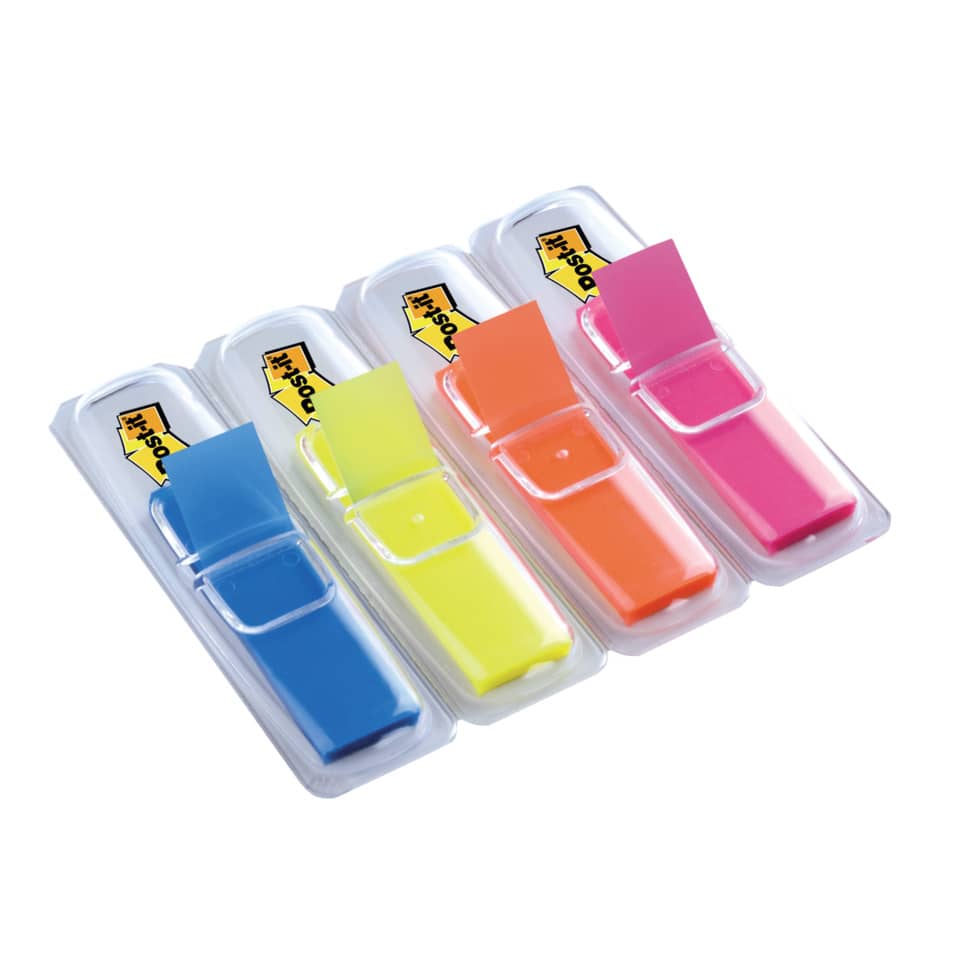 Segnapagina removibili Post-it® Index Mini con dispenser fluo assortiti 4 confezioni da 35 - 683-HF4EU
