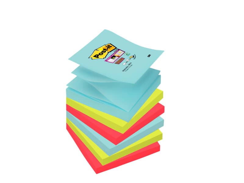 Foglietti riposizionabili Post-it® Ricarica Z-Notes Super Sticky assortiti Miami  6 bloc. da 90 ff - R330-6SS-MIA