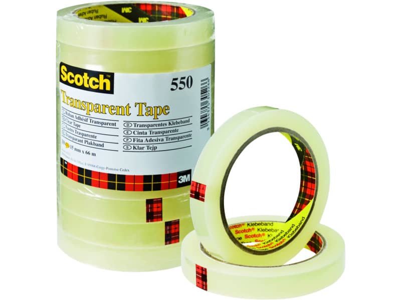 Nastro adesivo Scotch® 550 15 mm x 66 m trasparente torre da 10 rotoli - 550-1566