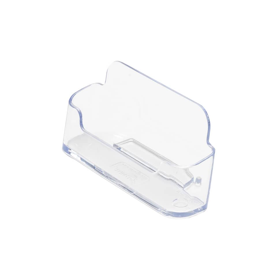Portabiglietti da visita Q-Connect in polistirene 110x70x31 mm max 60 biglietti trasparente - KF04182
