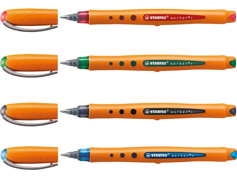Roller Stabilo Worker 0,5 mm assortiti  confezione da 4 - 2018/4