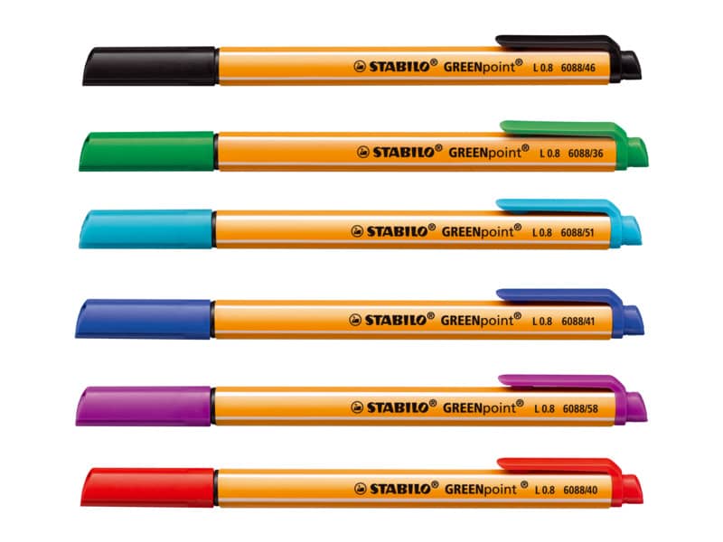 Penna con punta in fibra Stabilo GREENpoint 0,8 mm blu 6088/41