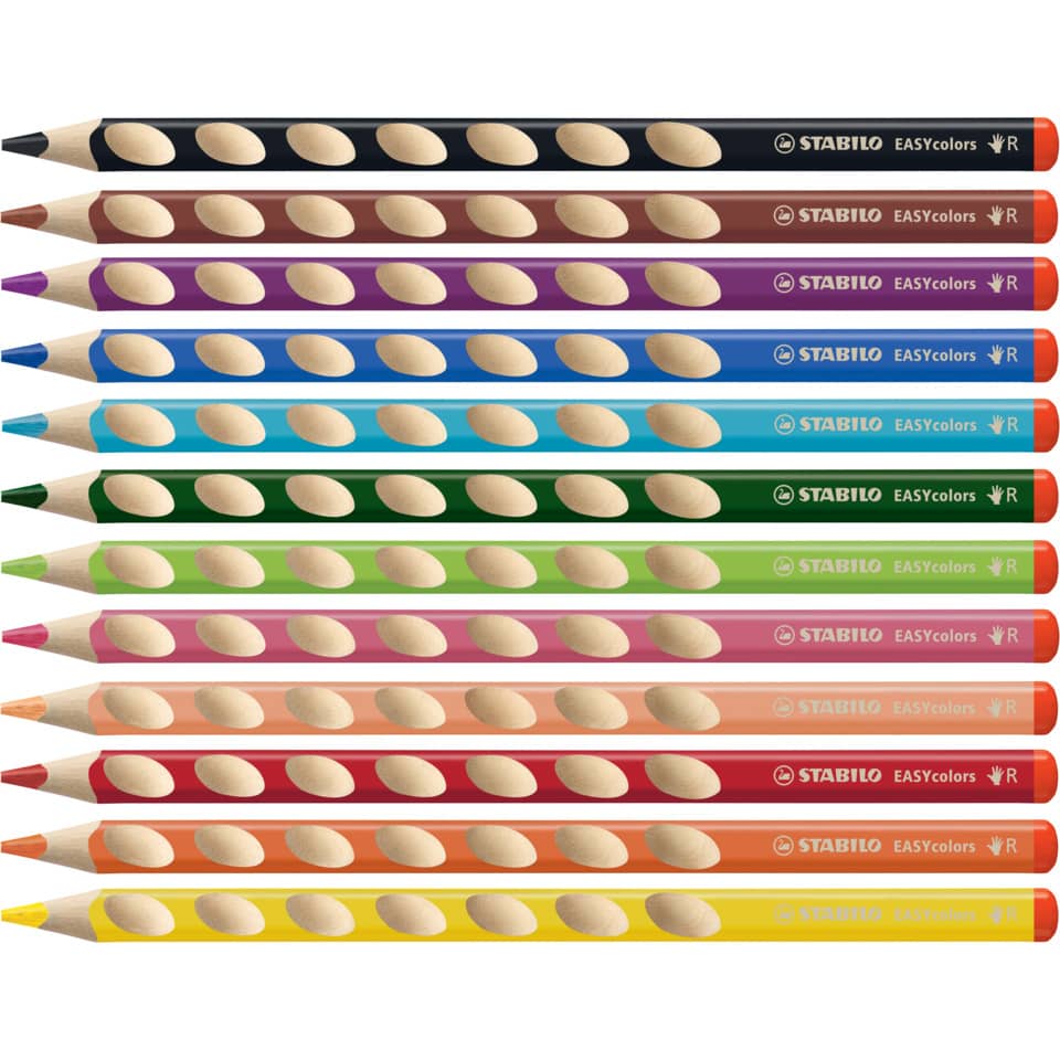 Matite colorate Stabilo EASYcolors per destrorsi assortiti astuccio da 12 - 332/12