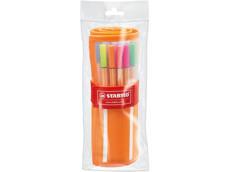Fineliner Stabilo Point 88 0,4 mm assortiti 25 colori standard + 5 Neon rotolo da 30 - 8830-2