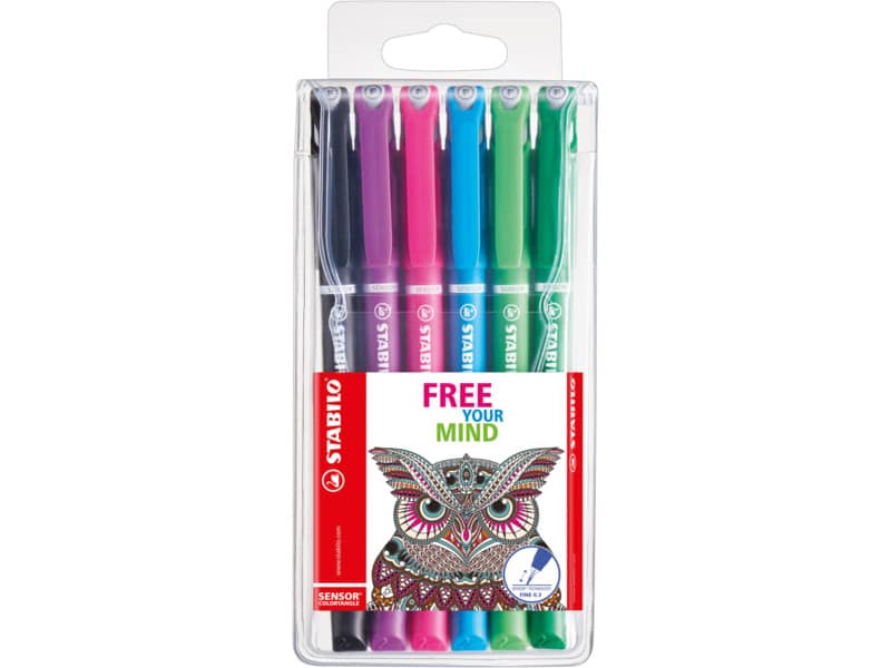 Fineliner Stabilo Sensor 0,3 mm assortiti confezione da 6 - 189/6-01