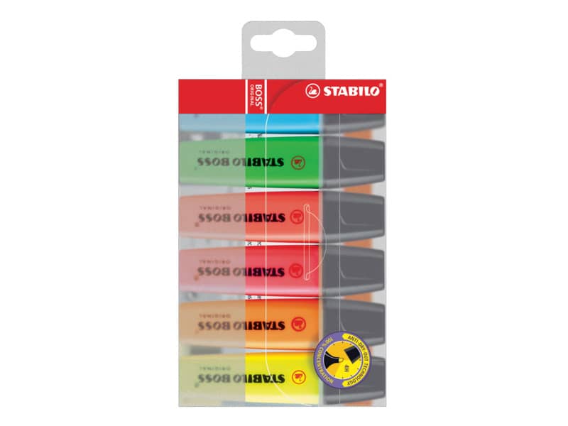 Evidenziatori Stabilo Boss Original 2-5 mm assortiti conf. 6 pezzi - 70/6