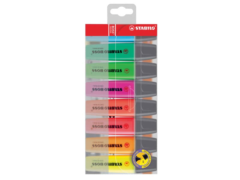 Evidenziatori Stabilo Boss Original 2-5 mm assortiti astuccio da 8 - 70/8