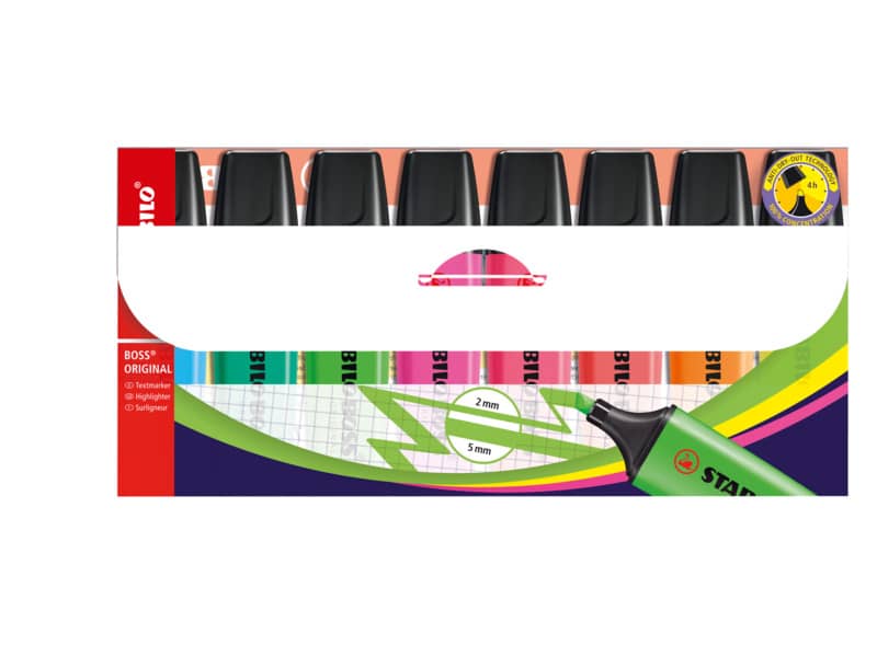 Evidenziatori Stabilo Boss Original 2-5 mm assortiti astuccio da 8 - 70/8