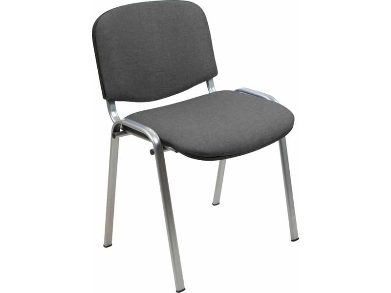 Sedia visitatore 4 gambe Unisit Dado D5G acciaio grigio - rivestimento fili di luce grigio scuro - Cf. 2 pz - D5G/2/F14