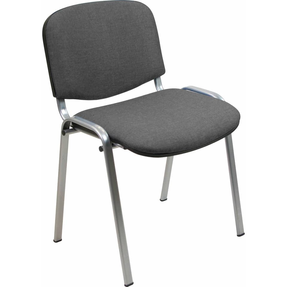 Sedia visitatore 4 gambe Unisit Dado D5G acciaio grigio - rivestimento fili di luce grigio scuro - Cf. 2 pz - D5G/2/F14