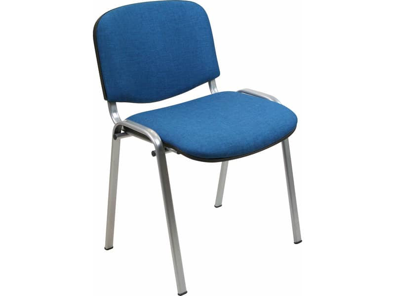 Sedia visitatore 4 gambe Unisit Dado D5G acciaio grigio - rivestimento fili di luce blu - Conf. 2 pezzi - D5G/2/F11