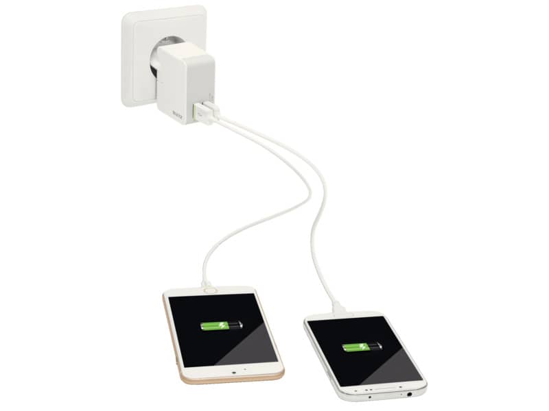 Caricatore da muro Universale con 2 porte USB - 12W Leitz bianco 65200001