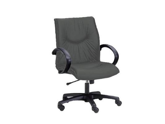 Poltrona direzionale girevole Unisit Fornax FXDO schienale basso rivestimento similpelle grigio - FXDO/KG
