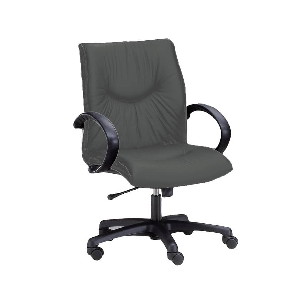 Poltrona direzionale girevole Unisit Fornax FXDO schienale basso rivestimento similpelle grigio - FXDO/KG