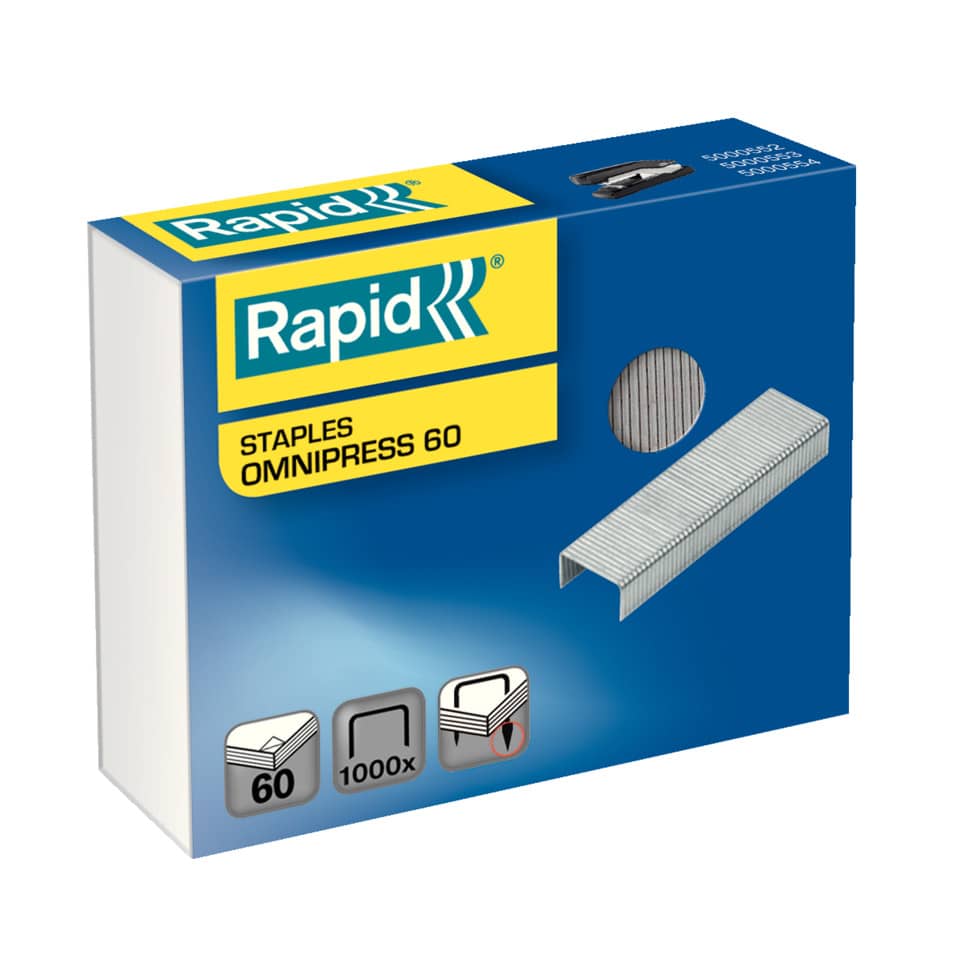 Punti metallici Rapid 26/8+ Omnipress fino a 60 fogli conf. da 1000 - 5000561