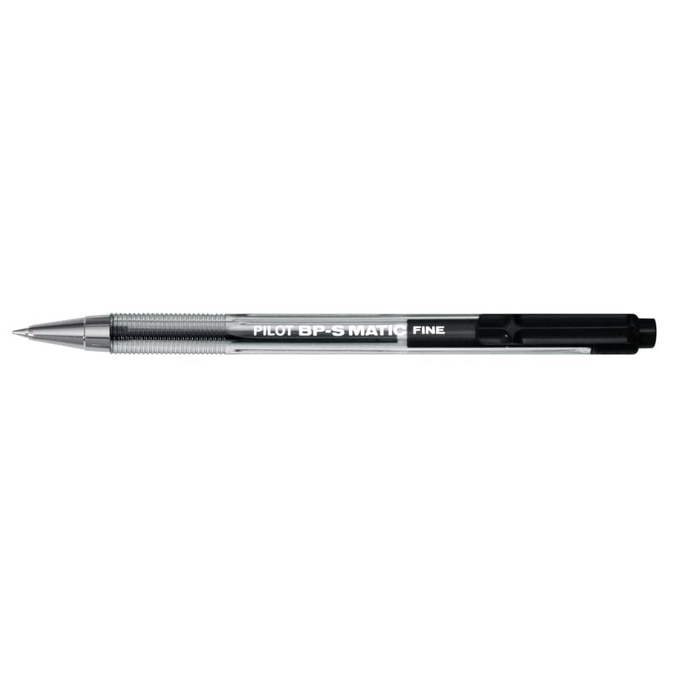 Penna a sfera a scatto Pilot BPS Matic punta fine 0,7 mm nero 001625