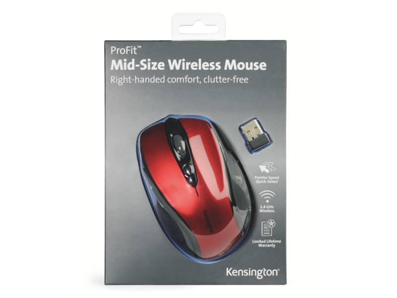 Mouse wireless Kensington Pro Fit medie dimensioni rosso K72422WW
