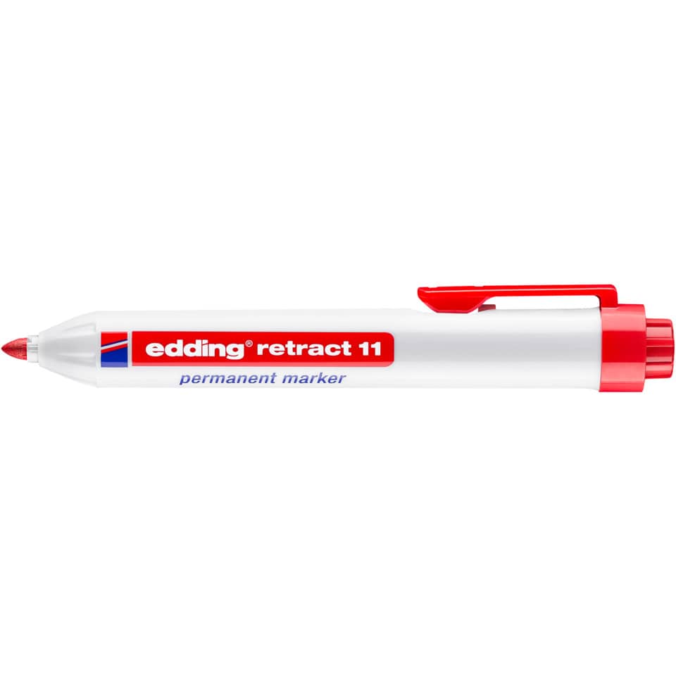 Marcatore permanente edding Retract 11 punta conica 1,5-3 mm rosso 4-11002
