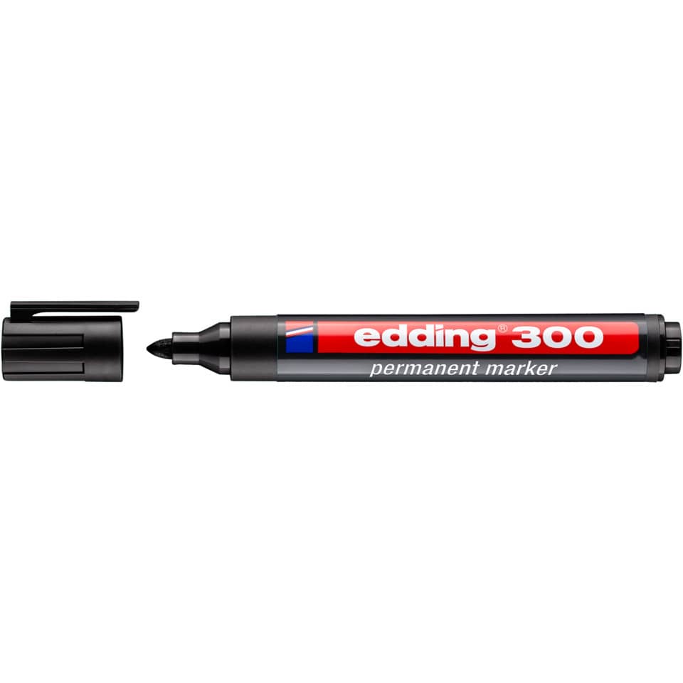 Marcatore permanente edding 300 punta conica 1,5-3 mm nero 4-300001