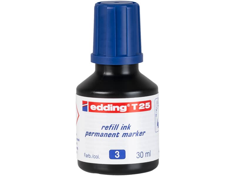 Inchiostro permanente per ricarica edding T 25 blu - 30 ml 4-T25003