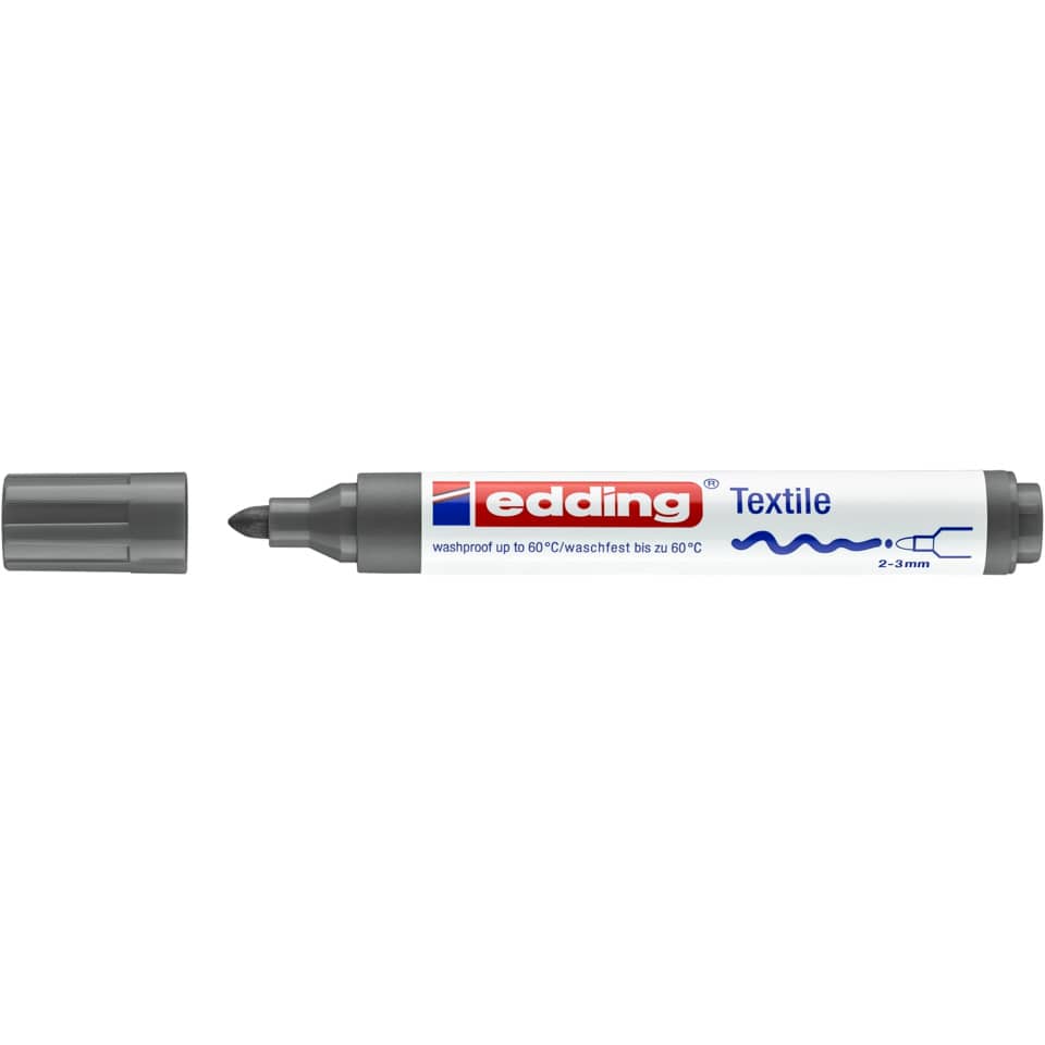 Marcatore per tessuti edding 4500 punta conica 2-3 mm grigio 4-4500012