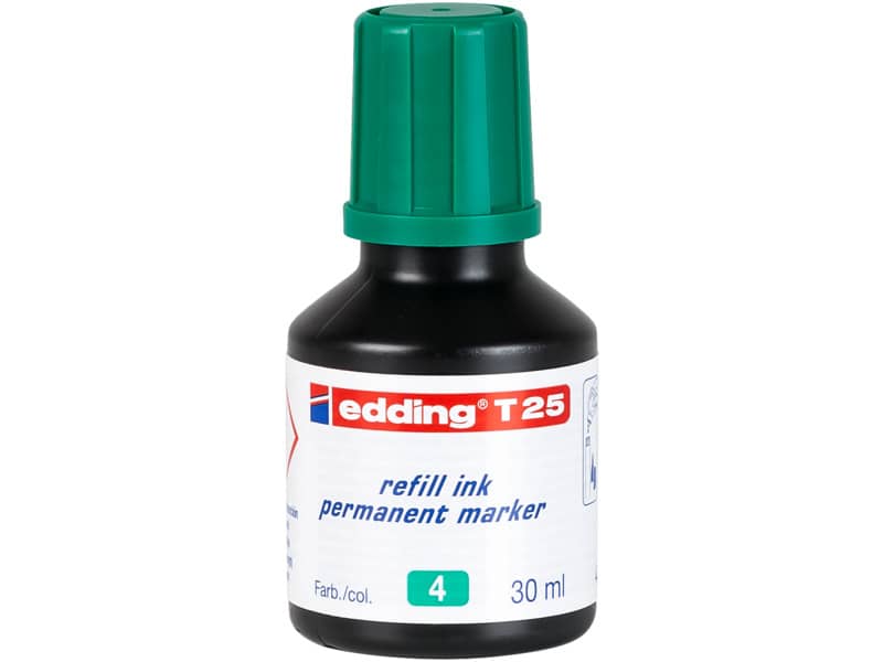 Inchiostro permanente per ricarica edding T 25 verde - 30 ml 4-T25004