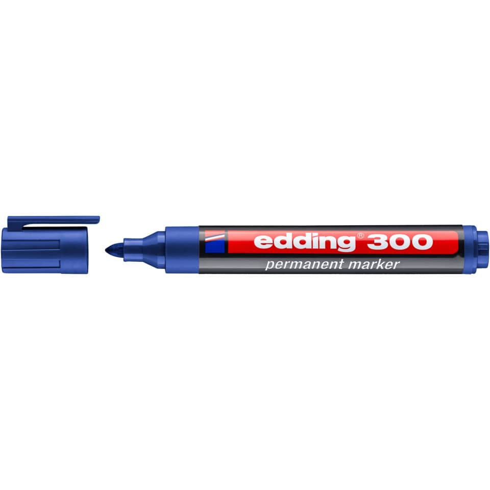 Marcatore permanente edding 300 punta conica 1,5-3 mm blu 4-300003