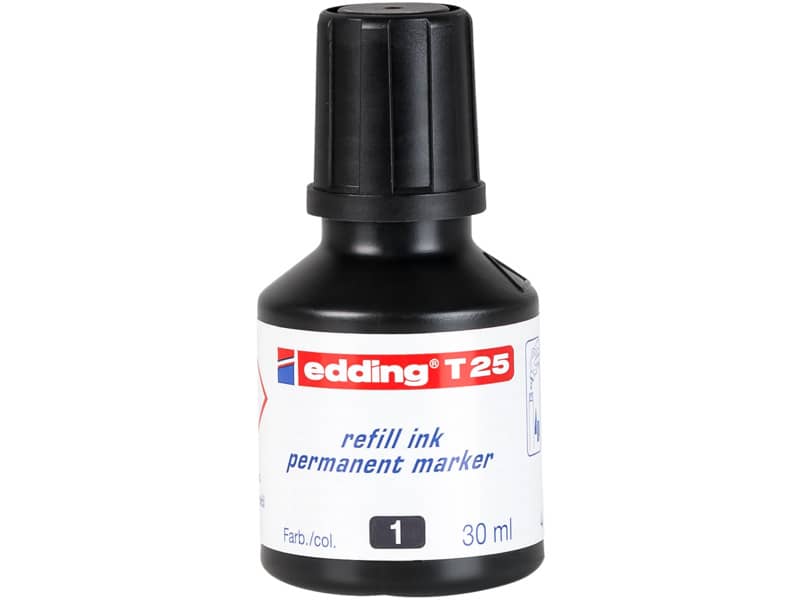 Inchiostro permanente per ricarica edding T 25 nero - 30 ml 4-T25001