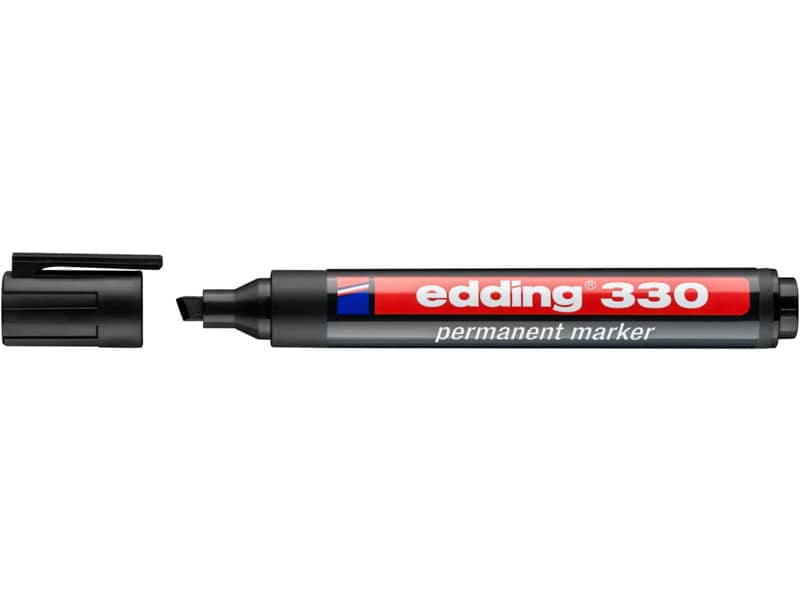 Marcatore permanente edding 330 punta scalpello 1-5 mm nero 4-330001