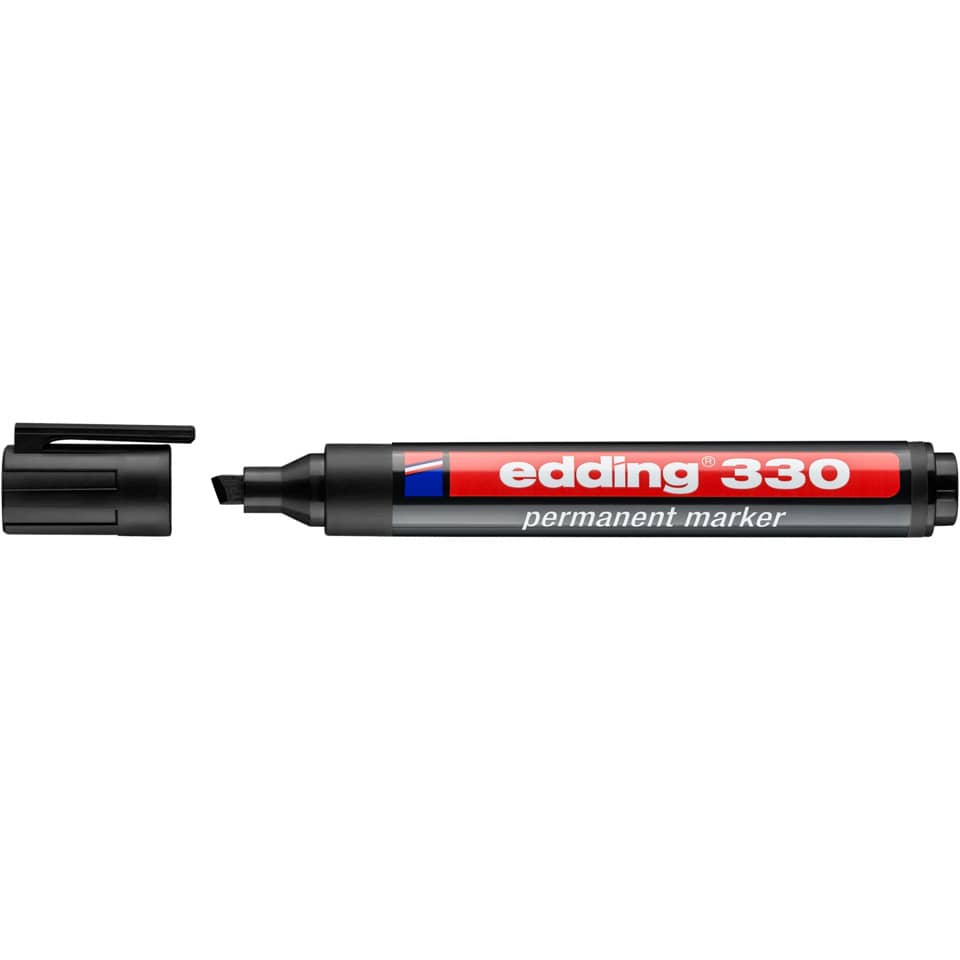 Marcatore permanente edding 330 punta scalpello 1-5 mm nero 4-330001