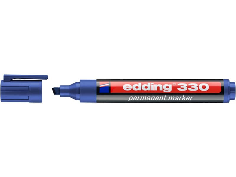 Marcatore permanente edding 330 punta scalpello 1-5 mm blu 4-330003