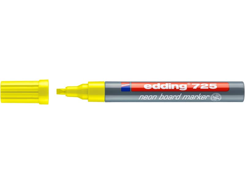 Marcatore Neon per lavagne edding 725 punta scalpello 2-5 mm giallo fluorescente - 4-725065