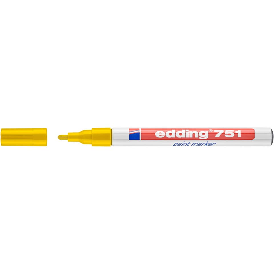 Marcatore a vernice edding 751 punta conica 1-2 mm giallo 4-751005