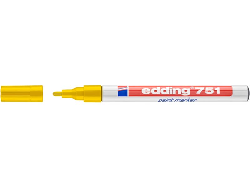 Marcatore a vernice edding 751 punta conica 1-2 mm giallo 4-751005