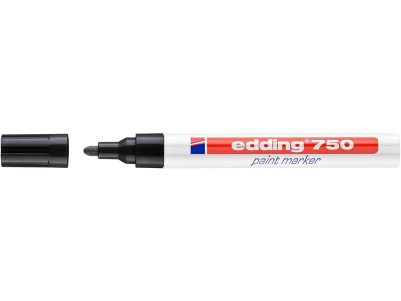 Marcatore a vernice edding 750 punta conica 2-4 mm nero 4-750001