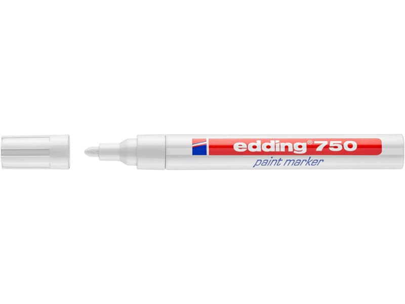 Marcatore a vernice edding 750 punta conica 2-4 mm bianco 4-750049