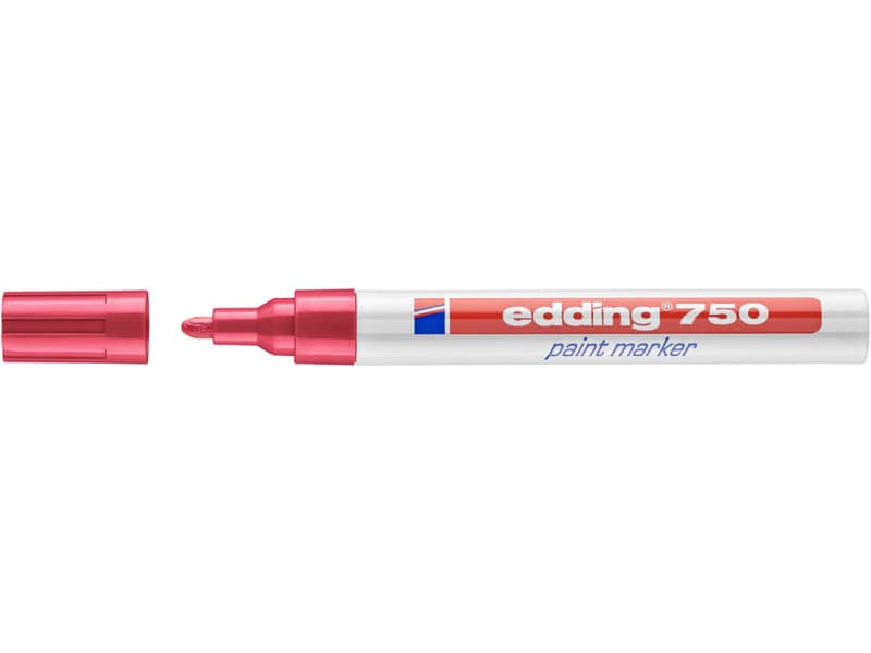 Marcatore a vernice edding 750 punta conica 2-4 mm rosso 4-750002