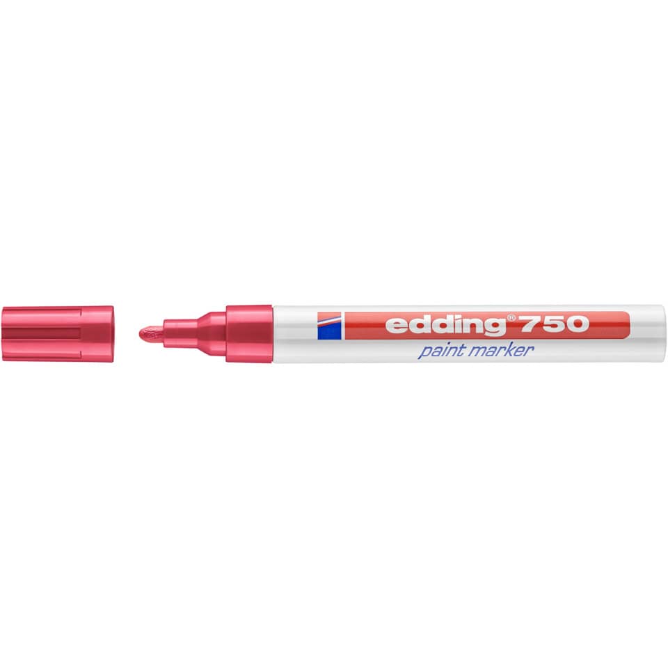 Marcatore a vernice edding 750 punta conica 2-4 mm rosso 4-750002