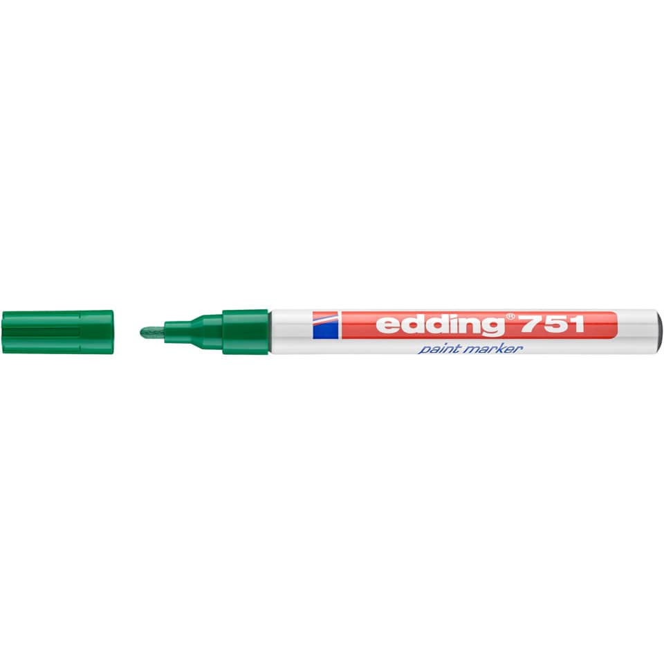 Marcatore a vernice edding 751 punta conica 1-2 mm verde 4-751004