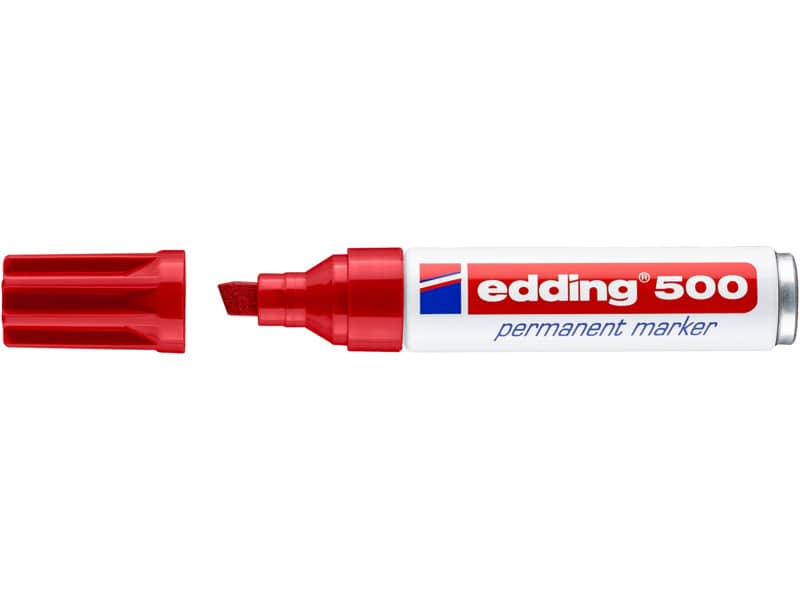 Marcatore permanente edding 500 punta scalpello 2-7 mm rosso 4-500002