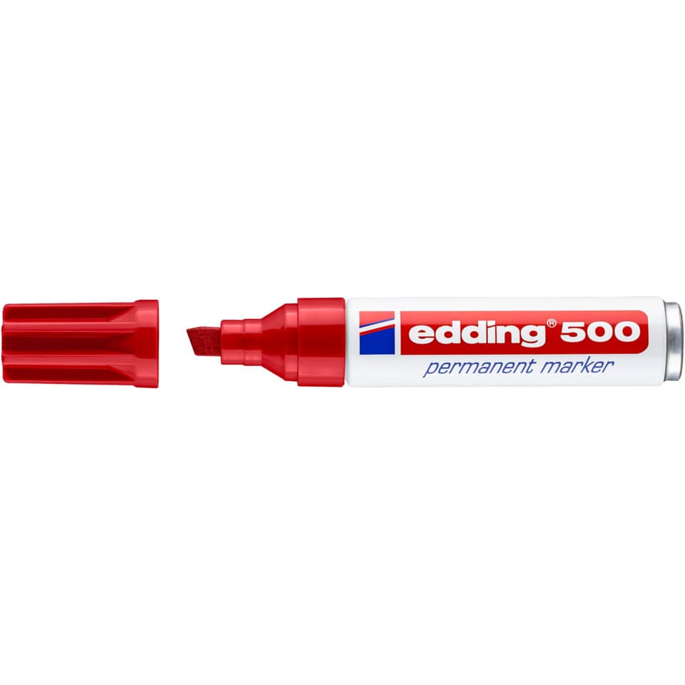 Marcatore permanente edding 500 punta scalpello 2-7 mm rosso 4-500002