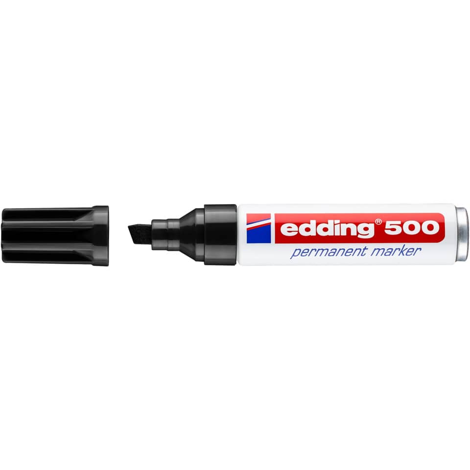 Marcatore permanente edding 500 punta scalpello 2-7 mm nero 4-500001