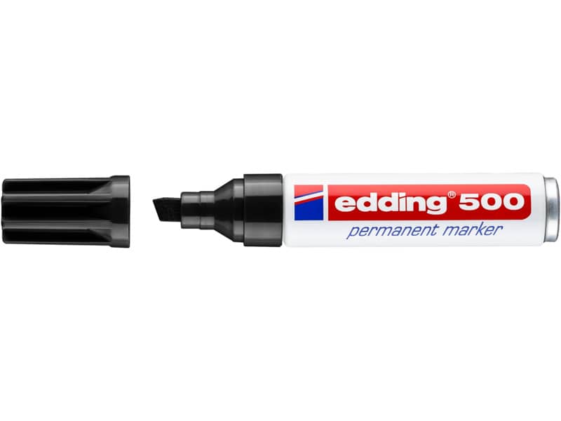 Marcatore permanente edding 500 punta scalpello 2-7 mm nero 4-500001