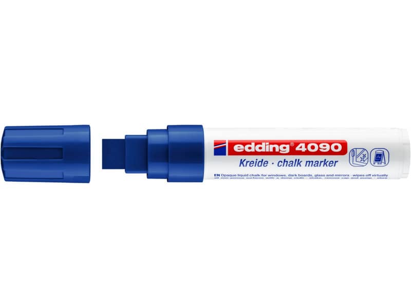 Marcatore a gesso liquido edding 4090 punta scalpello 4-15 mm blu 4-4090003