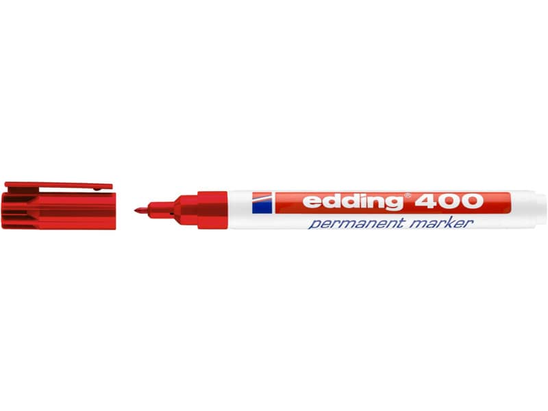 Marcatore permanente edding 400 punta conica 1 mm rosso 4-400002