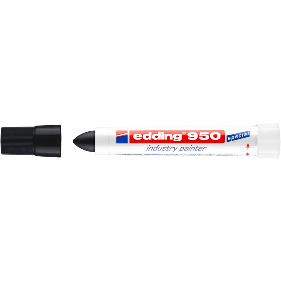 Marcatore a cera edding 950 punta conica 10 mm nero 4-950001