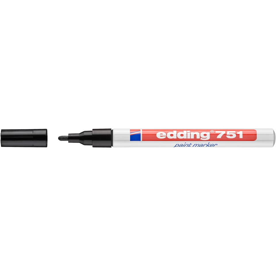 Marcatore a vernice edding 751 punta conica 1-2 mm nero 4-751001