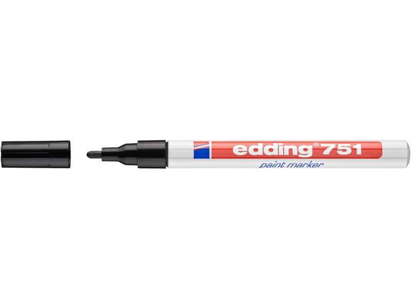 Marcatore a vernice edding 751 punta conica 1-2 mm nero 4-751001