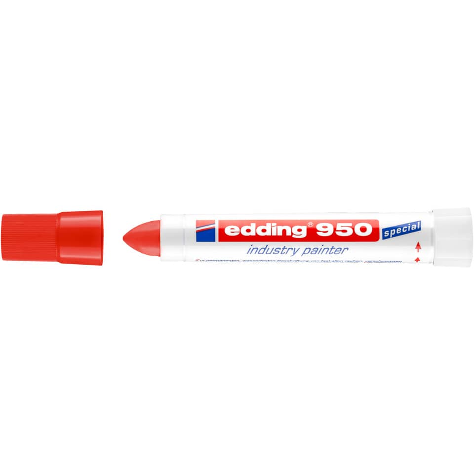 Marcatore a cera edding 950 punta conica 10 mm rosso 4-950002